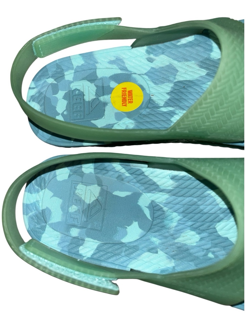 Reef Water Vista Women's Sandals Size 10 Beach Marbled Blue green PVC Free - Picture 5 of 10